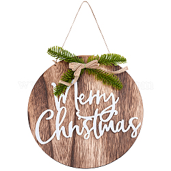 Деревянные подвесные украшения gorgecraft, средиземноморский стиль, плоский круглый с веселым Рождеством, деревесиные, 46 см
