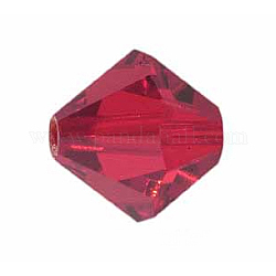 Czech Glass Beads, Faceted, Bicone, Red, 6mm in diameter, hole: 0.8mm, 144pcs/gross