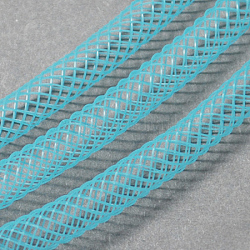 Plastic Net Thread Cord, Sky Blue, 4mm, 50Yards/Bundle(150 Feet/Bundle)