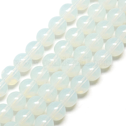 Fili di perline giada di vetro imitato, tondo, fumo bianco, 4mm, Foro: 0.5 mm,circa84pcs/filo, 13 pollice