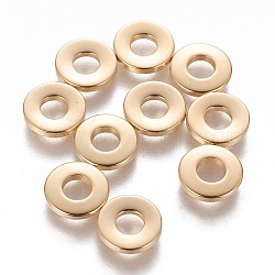 Intercalaire perles en 201 acier inoxydable, donut, or, 9x1.5mm, Trou: 3.5mm
