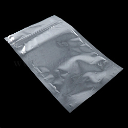 長方形のアルミ箔のジップロックの袋  再封可能なバッグ  ポーチ食品の袋をスタンドアップ  銀  24x16cm