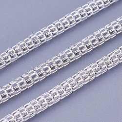 Iron Mesh Chains Network Chains, Unwelded, with Spool, Silver Color Plated, Chains: 2.5mm thick, about 328.08 Feet(100m)/roll