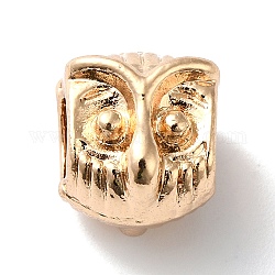 Perline in lega europeo, perline con foro grande, gufo, oro, 11x9.5x10.5mm, Foro: 5 mm