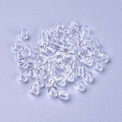 Transparent Clear Acrylic Round Beads, about 4mm in diameter, hole:1mm