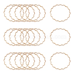 Latón anillos de enlace ondulados, oro rosa, 25x1mm