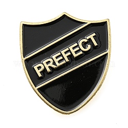 Distintivo dello scudo perfetto, spilla smaltata, spilla in lega d'oro chiaro per abiti da zaino, nero, 30.5x27x1.5mm