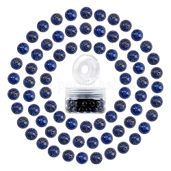 Ensembles de fabrication de bracelets stretch SunnyClue DIY, inclure des perles rondes en lapis-lazuli naturel teint, Fil cristal, fil élastique, perles: 10~10.5 mm, Trou: 1~1.2mm, 100 pcs