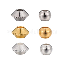 Perline distanziatrici in ottone stile 900 pz 6, bicono e tondo, oro e argento e platino