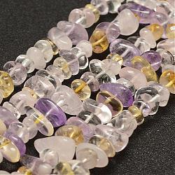 Chapelets de perles en amétrine naturelle, pierre roulée, pépites, 1~6x5~10mm, Trou: 1mm, 15.7 pouce (40 cm)
