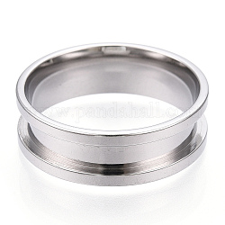 201 ajuste de anillo de dedo ranurado de acero inoxidable, núcleo de anillo en blanco, para hacer joyas con anillos, color acero inoxidable, nosotros tamaño 12 3/4 (22 mm)