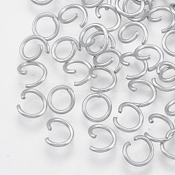 Ferro anelli di salto aperto,  cadmio& piombo libero, non placcato, 21 gauge, 6x0.7mm, diametro interno: 4.6mm, circa 15000pcs/1000g