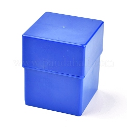 Caisse de boîte en plastique, Avec des couvercles, pour les petits objets et autres projets d'artisanat, carrée, bleu, 5.95x5.95x7.25 cm