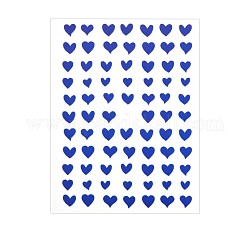 Decalcomanie di adesivi per nail art, autoadesiva, per le decorazioni delle punte delle unghie, modello di cuore, blu royal, 10.1x7.9x0.04cm