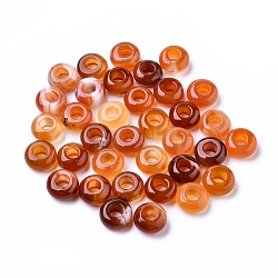 Perles européennes en agate naturelle à bandes, Perles avec un grand trou   , rondelle, 12x6mm, Trou: 5mm