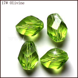 Perles d'imitation cristal autrichien, grade AAA, facette, Toupie, vert jaune, 8x10.5mm, Trou: 0.9~1mm