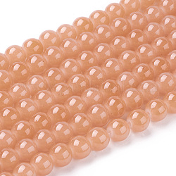 Imitation Jade Glass Round Beads Strands, Spray Painted, Light Salmon, 8mm, Hole: 1.3~1.6mm, about 100pcs/strand, 31.4 inch