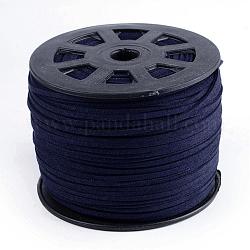 Cordones de gamuza sintética, encaje de imitación de gamuza, azul medianoche, 1/8 pulgada (3 mm) x1.5 mm, aproximamente 100yards / rodillo (91.44 m / rollo), 300 pie / rollo