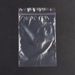 Bolsas de plástico con cierre de cremallera, bolsas de embalaje resellables, sello superior, bolsa autoadhesiva, Rectángulo, rojo, 15x10 cm, espesor unilateral: 1.3 mil (0.035 mm)