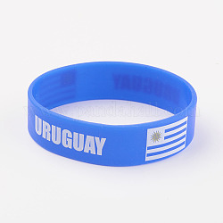 Silikon Armbänder Armbänder, Kabel Armbänder, Uruguay, Blau, 202x19x2 mm