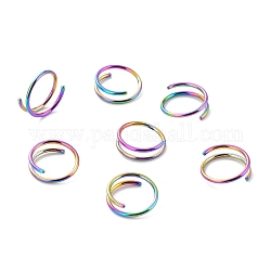 Двойное кольцо в носу цвета радуги для одиночного пирсинга, спираль 316 носовое кольцо из хирургической нержавеющей стали для женщин, украшения для пирсинга тела, 1~3x10 мм, внутренний диаметр: 8 мм