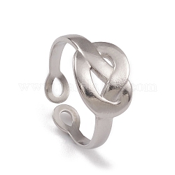 304 из нержавеющей стали манжеты кольца, полое кольцо с элементом бесконечности для женщин, цвет нержавеющей стали, 2.8~9.5 мм, внутренний диаметр: 16.9 мм
