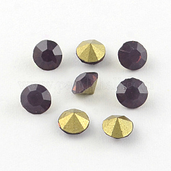 Diamante de imitación de cristal en punta, espalda plateada, diamante, púrpura, 3.0~3.2mm, aproximamente 144 unidades / bruto