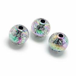 Perline in acrilico stile crackle, colore ab, colore all'interno, tondo, colorato, 18mm, Foro: 4 mm, circa 150pcs/500g
