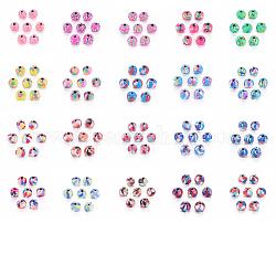 200 Stück 20 Farben handgefertigte Polymer Clay Perlen, für DIY Schmuck Bastelbedarf, Runde, Mischfarbe, 8~9x8 mm, Bohrung: 1.8 mm, 10 Stk. je Farbe