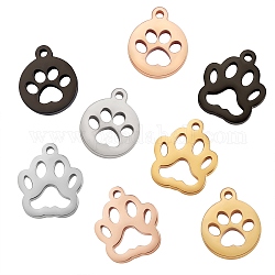 8Pcs 8 Vacuum Plating 304 Stainless Steel Charms, Laser Cut, Mixed Shapes, Mixed Color, 1pc/style