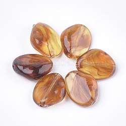 Perles acryliques, style de pierres fines imitation, pépites, Sandy Brown, 17x13.5x6mm, Trou: 1.4mm