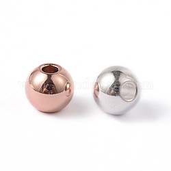 Round 202 Stainless Steel Beads, Mixed Color, 5x4.5mm, Hole: 1.5mm