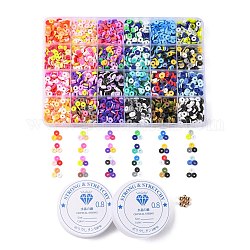 DIY Heishi Surfer Bracelet Making Kit, Including 168g Disc/Flat Round Polymer Clay Beads, CCB Plastic Beads, Elastic Thread, Mixed Color