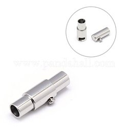 304 Stainless Steel Magnetic Screw Clasps, Column, Stainless Steel Color, 16x5mm, Hole: 3mm