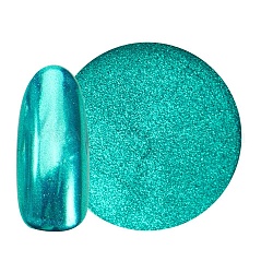 Nagelkunst-Glitter-Pulver, mit einer Bürste, hell meergrün, 30x30x17 mm, ca. 0.3 g / Kasten