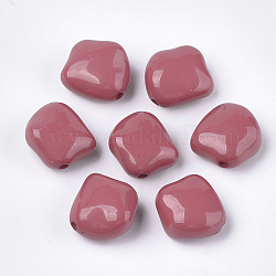 Perline acrilico, pepite, rosso violaceo chiaro, 23.5x23x12.5mm, Foro: 2.5 mm, circa 125pcs/500g