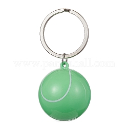 Porte-clés pendentifs à thème ballon de sport en plastique abs, avec porte-clés fendus, tennis, 6.3 cm, pendentifs: 36x32x32 mm
