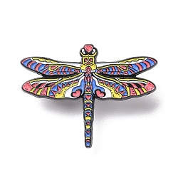 Spilla smaltata libellula, distintivo in lega animale per vestiti zaino, elettroforesi nera, colorato, 30.5x40x1.5mm, ago :1.3mm