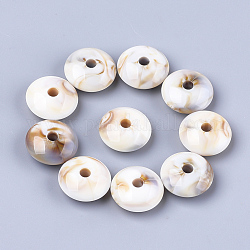 Acryl-Perlen, Nachahmung Edelstein-Stil, Rondell, Leinen, 14x6 mm, Bohrung: 2.5 mm, ca. 800 Stk. / 500 g