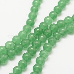 Природные пряди авантюрин зеленый шарик, круглые, окрашенные, 6 мм, отверстие : 1 мм, около 62 шт / нитка, 15.7 дюйм