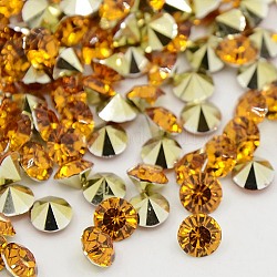 Grado aaa rhinestones pointed back in resina, forma diamante, verga d'oro scuro, 5.5mm, circa 2880pcs/scatola