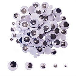 1000 pz 5 stile bianco e nero wiggle occhi finti cabochon fai da te scrapbooking artigianato accessori giocattolo, bianco, 6~24x2mm, 200pcs / style