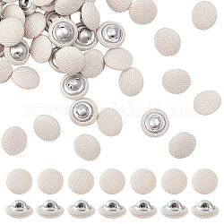 Nbeads 100 pz Bottoni in alluminio a 1 fori, con rivestimento in poliestere, vestiti cappotto piumino fibbia, platino, peachpuff, 10x6mm, Foro: 0.8 mm
