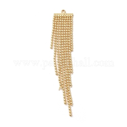 Brass Ball Chains Tassels Pendant, Golden, 62x11x1mm, Hole: 1.4mm