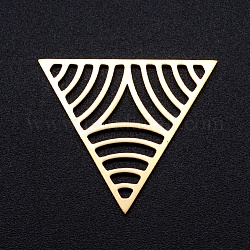 201 Stainless Steel Filigree Joiners Links, Laser Cut, Triangle, Golden, 21.5x24.5x1mm