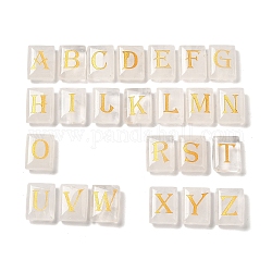 26Pcs Natural Quartz Crystal Healing Rectangle with Letter A~Z Display Decorations, Reiki Energy Stone Ornament, 20x15x6.5mm
