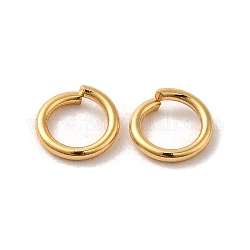 304 anelli di salto in acciaio inox, anelli di salto aperti, vero placcato oro 24k, 8x1.2mm, diametro interno: 5.6mm