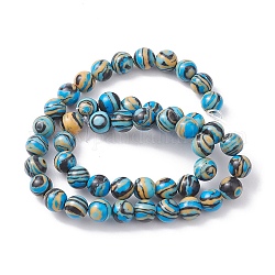 Synthetik Malachit Perlen Stränge, gefärbt, Runde, Himmelblau, 8 mm, Bohrung: 1 mm, ca. 46 Stk. / Strang, 14.76'' (37.5 cm)