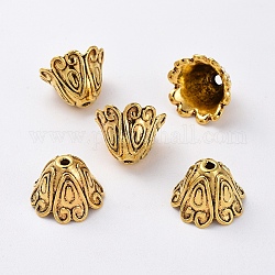 Крышки для бусин тибетского стиля, античное золото , свинец 15x11 мм, отверстие : 2 мм, внутренний диаметр: 11.5 мм