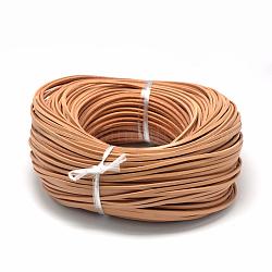 Flache Lederschnüre, DIY Seil für Armband Halskette Schmuckherstellung, Sandy Brown, 3x2 mm, ca. 100 Meter / Bündel (300 Fuß / Bündel)